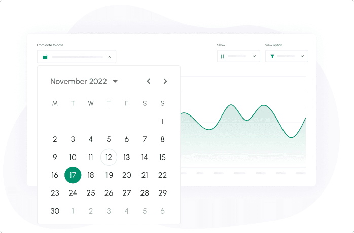 Set the period of time in which you want to view your cash flow