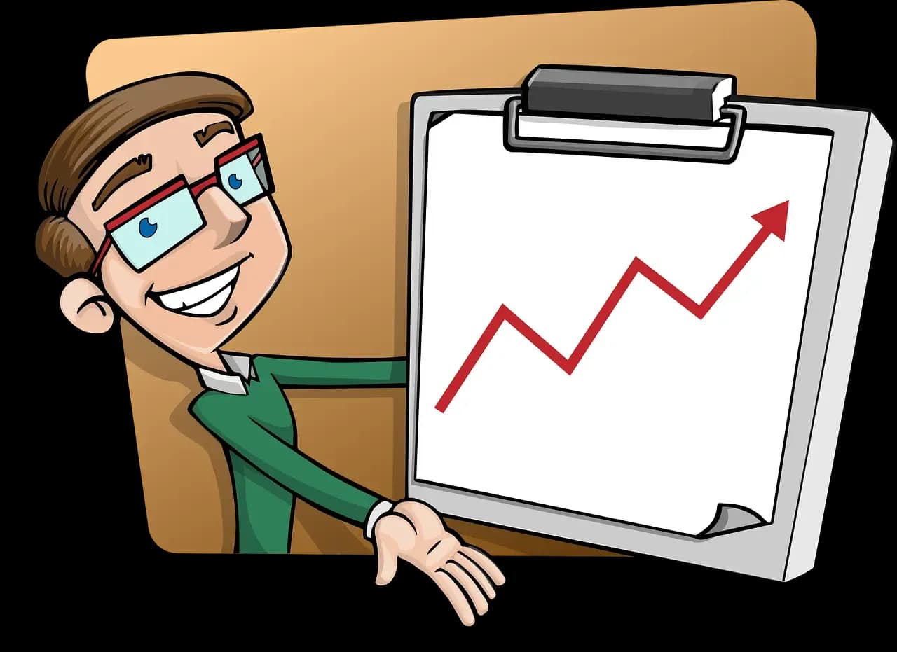 A graph showing an upward trend