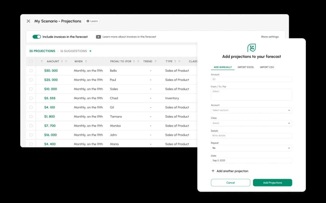 Plan far into the future with smart and flexible cash flow projections